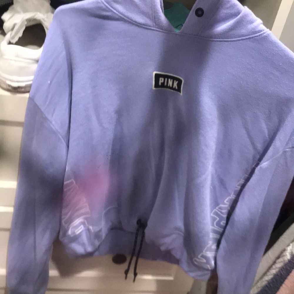 “Pink” purple cropped hoodie